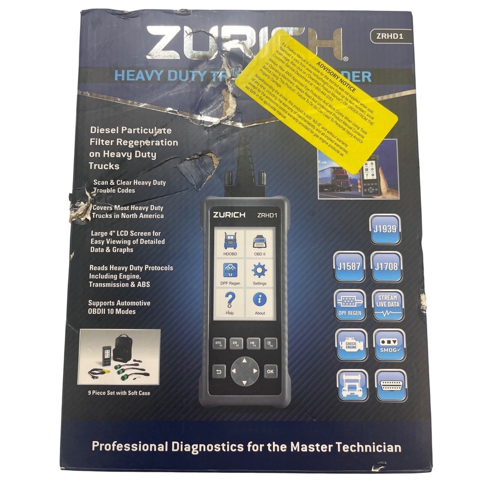 Zurich ZRHD1 Heavy Duty Truck Code Reader Pro Diagnostic HD Vehicle New Open Box